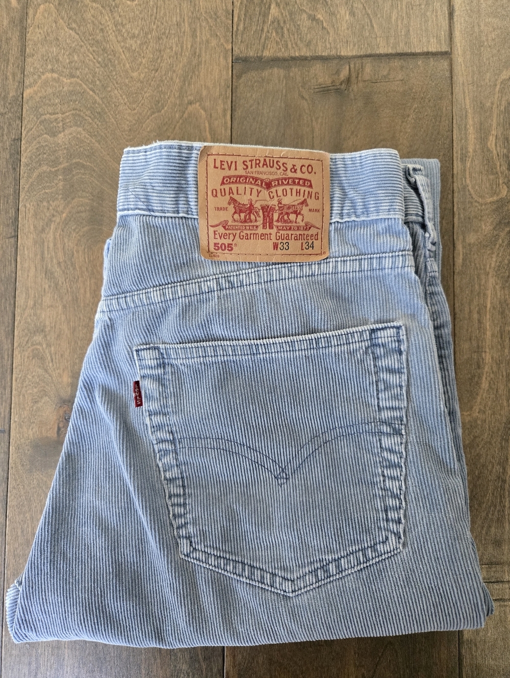 Vintage Levi's 505 Jeans 33 Waist Corduroy Light Blue